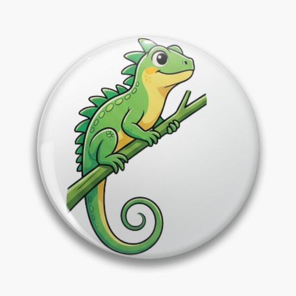 Item preview, Cute Green Iguana Cartoon Branch Sticker designed and sold by HoneyBreezeCo.