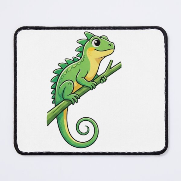 Item preview, Cute Green Iguana Cartoon Branch Sticker designed and sold by HoneyBreezeCo.