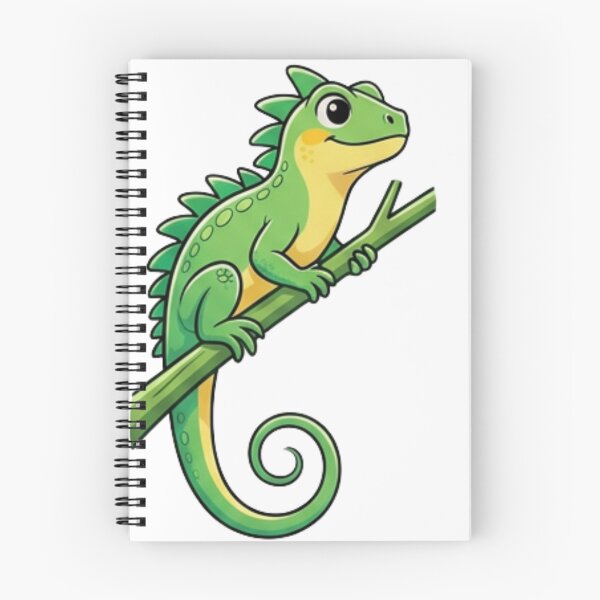 Item preview, Cute Green Iguana Cartoon Branch Sticker designed and sold by HoneyBreezeCo.