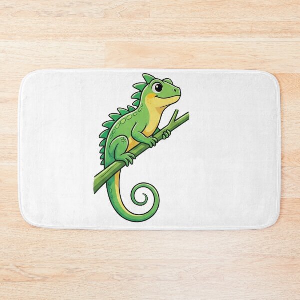 Item preview, Cute Green Iguana Cartoon Branch Sticker designed and sold by HoneyBreezeCo.