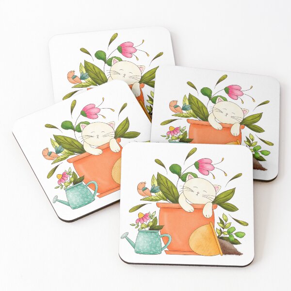 Item preview, Cats and Plants, Bird and Flowers designed and sold by Lavender Mint Graphics.