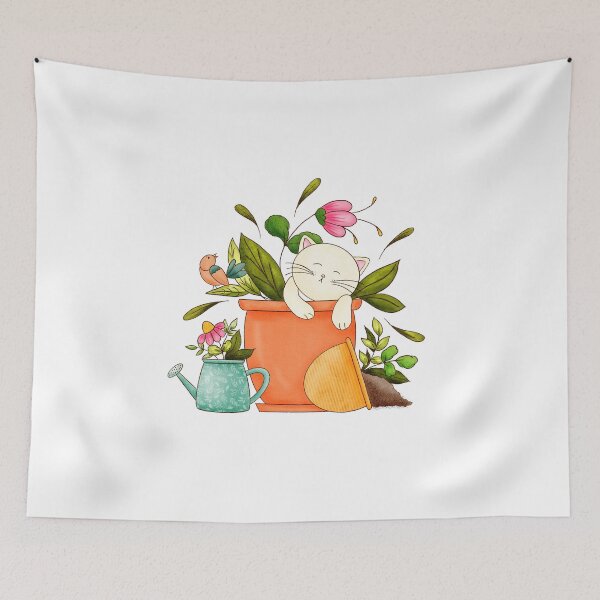 Item preview, Cats and Plants, Bird and Flowers designed and sold by Lavender Mint Graphics.