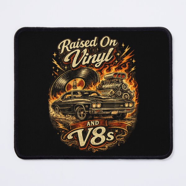 Item preview, Raised On Vinyl and V8s Retro Gift designed and sold by super-think.