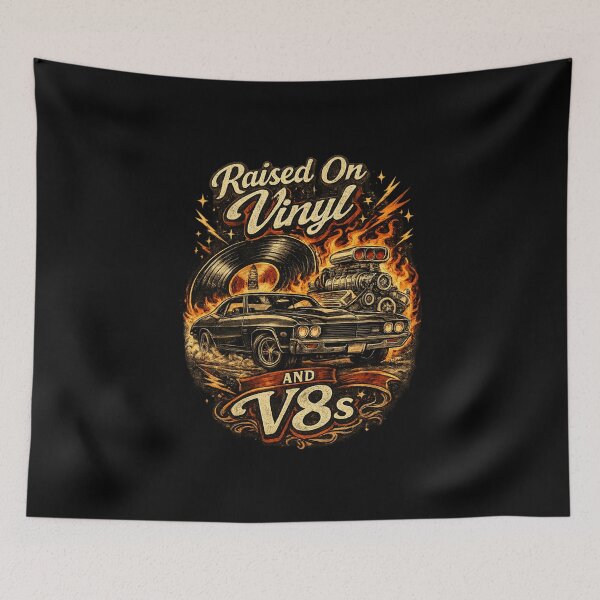 Item preview, Raised On Vinyl and V8s Retro Gift designed and sold by super-think.