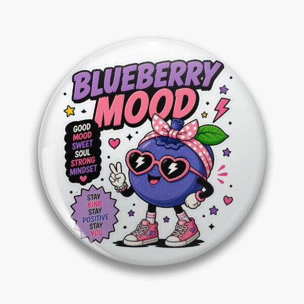 Item preview, Blueberry Mood Funny Fruit Sticker | Cute Girly Blueberry Cartoon designed and sold by Snackwave Ninety.