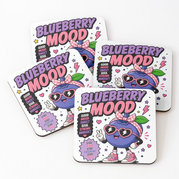 Item preview, Blueberry Mood Funny Fruit Sticker | Cute Girly Blueberry Cartoon designed and sold by Snackwave Ninety.