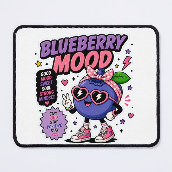 Item preview, Blueberry Mood Funny Fruit Sticker | Cute Girly Blueberry Cartoon designed and sold by Snackwave Ninety.