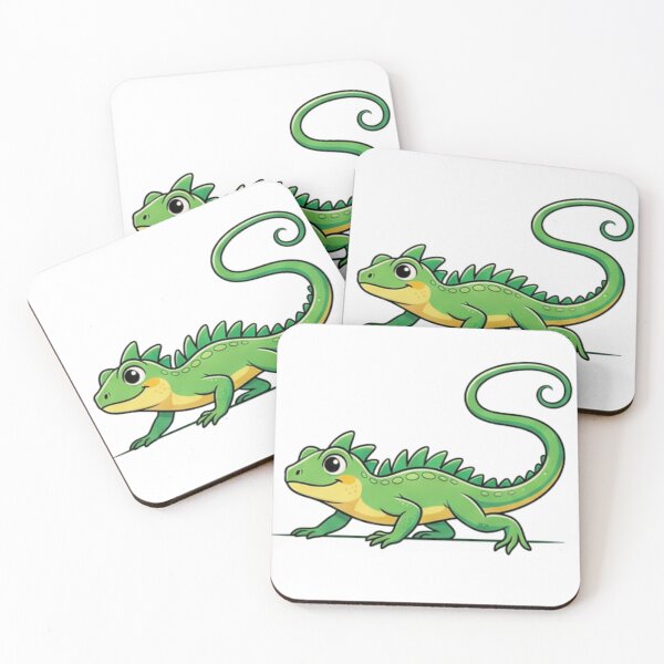 Item preview, Playful Iguana Cartoon Reptile Illustration designed and sold by HoneyBreezeCo.