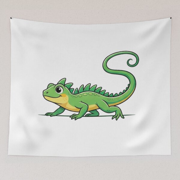 Item preview, Playful Iguana Cartoon Reptile Illustration designed and sold by HoneyBreezeCo.