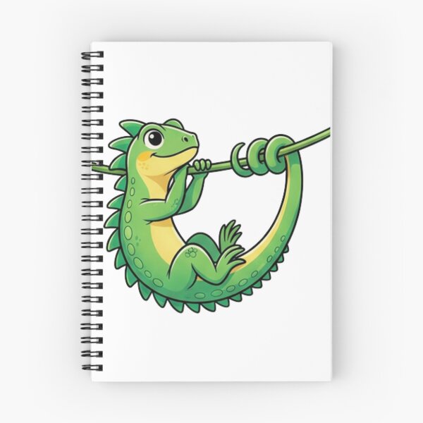 Item preview, Hanging Iguana Cartoon Cute Lizard Art designed and sold by HoneyBreezeCo.