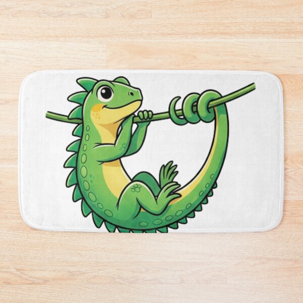 Item preview, Hanging Iguana Cartoon Cute Lizard Art designed and sold by HoneyBreezeCo.