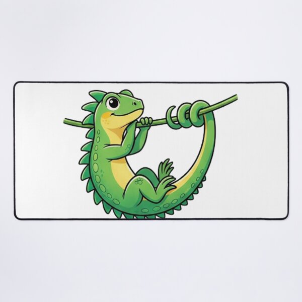 Item preview, Hanging Iguana Cartoon Cute Lizard Art designed and sold by HoneyBreezeCo.