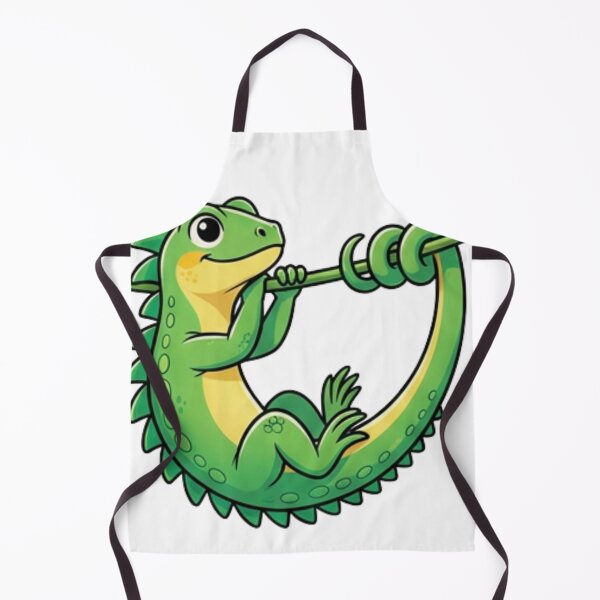 Item preview, Hanging Iguana Cartoon Cute Lizard Art designed and sold by HoneyBreezeCo.