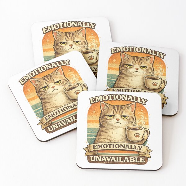 Item preview, Emotionally Unavailable Cat Funny Retro Design designed and sold by F2FShop.