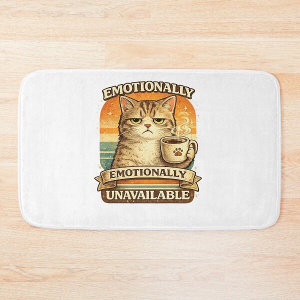 Item preview, Emotionally Unavailable Cat Funny Retro Design designed and sold by F2FShop.