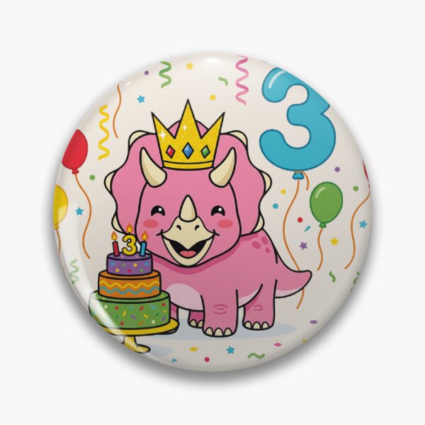 Item preview, Pink Triceratops Third Birthday Party designed and sold by Tronstell.