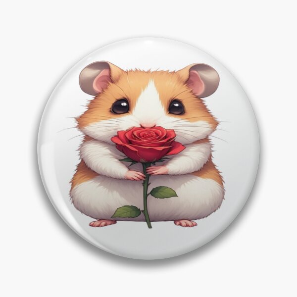 Artikelvorschau, Niedlicher Hamster hält eine rote Rose entworfen und verkauft von PromisedArt.