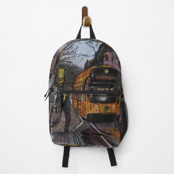 Item preview, Tram in Dresden Löbtau – Urban Sketch Ink & Watercolor Illustration designed and sold by UMA Urban Sketch.
