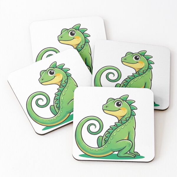 Item preview, Adorable Sitting Iguana Cartoon Art designed and sold by HoneyBreezeCo.