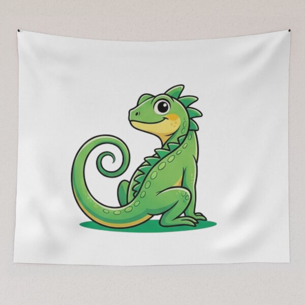 Item preview, Adorable Sitting Iguana Cartoon Art designed and sold by HoneyBreezeCo.