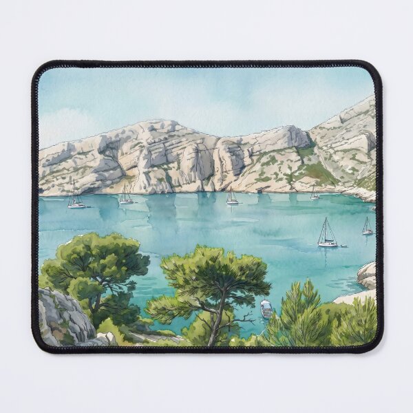 Item preview, Calanques de Cassis — Digital Watercolour Fine Art from Real Photography designed and sold by M.ALK.Watercolor.