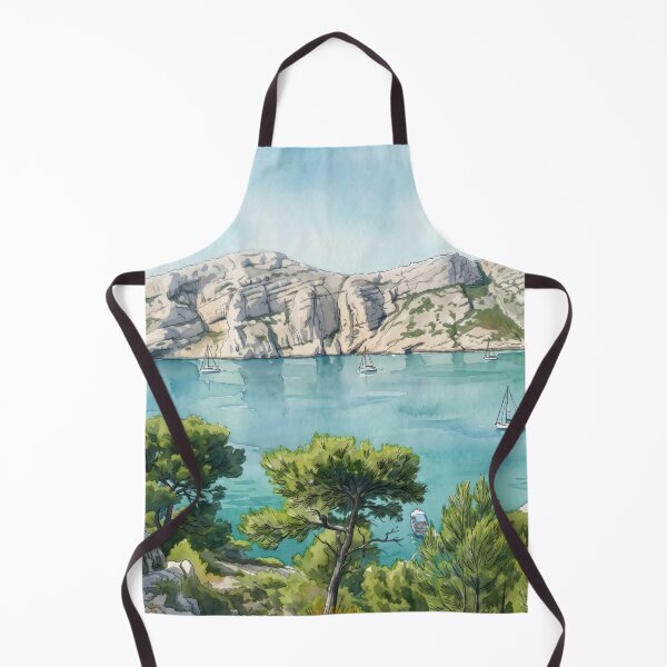 Item preview, Calanques de Cassis — Digital Watercolour Fine Art from Real Photography designed and sold by M.ALK.Watercolor.