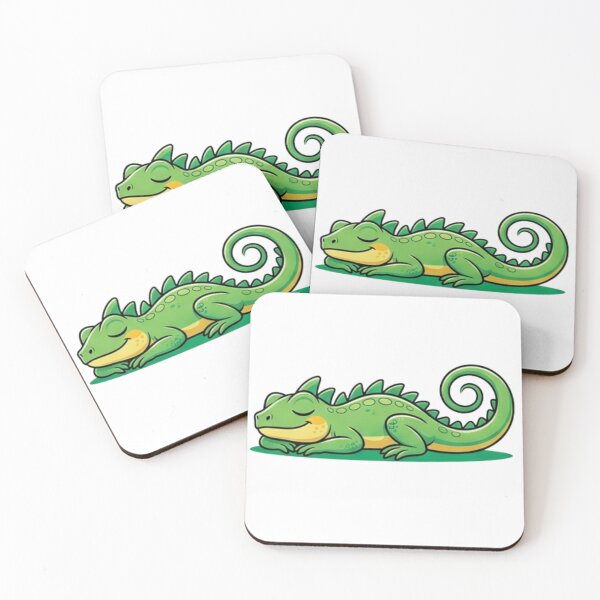 Item preview, Sleeping Iguana Cartoon Cozy Reptile Art designed and sold by HoneyBreezeCo.