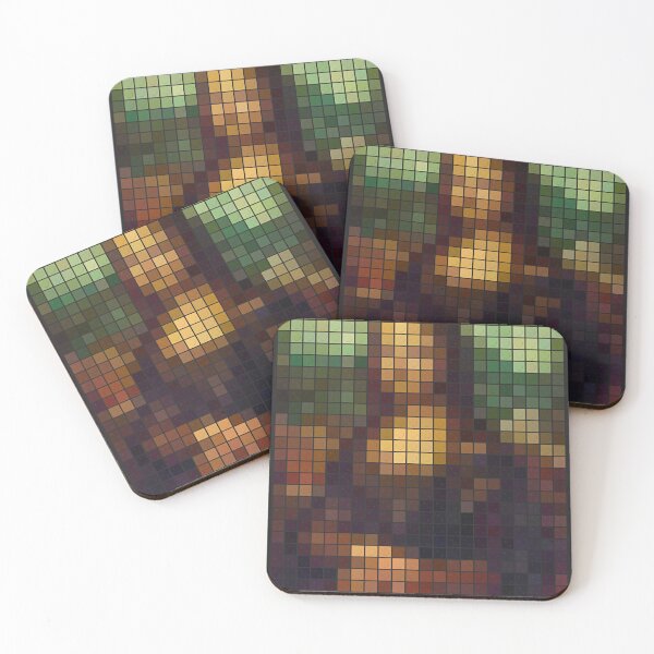 Item preview, Mona Lisa Brick Pixel Art - Minimalist Retro Toy Block Collage designed and sold by samahl_l.