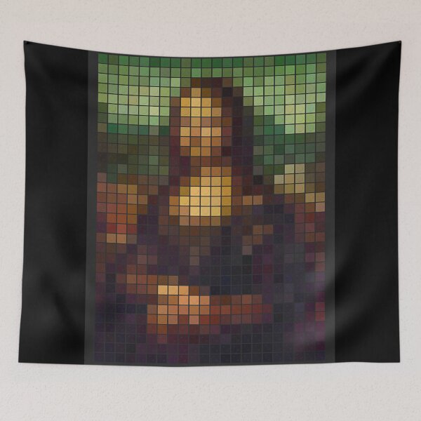Item preview, Mona Lisa Brick Pixel Art - Minimalist Retro Toy Block Collage designed and sold by samahl_l.