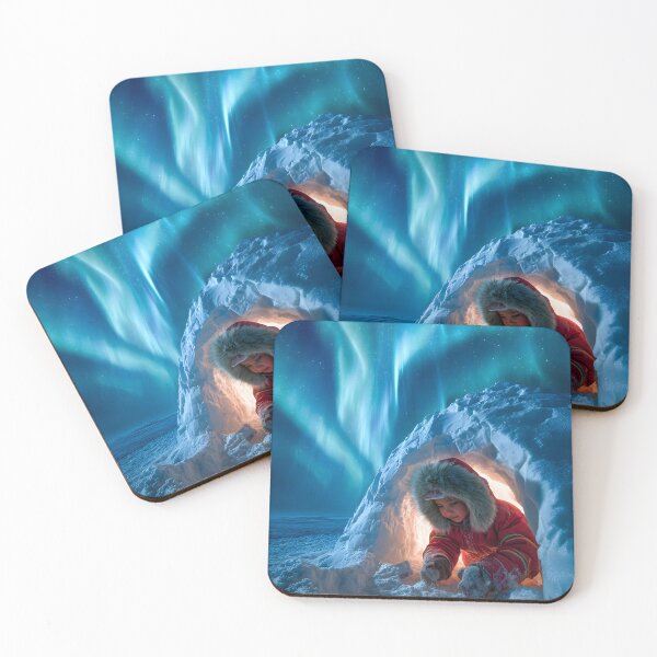 Item preview, Child in Igloo Under Aurora Borealis Night Sky designed and sold by Artessie.