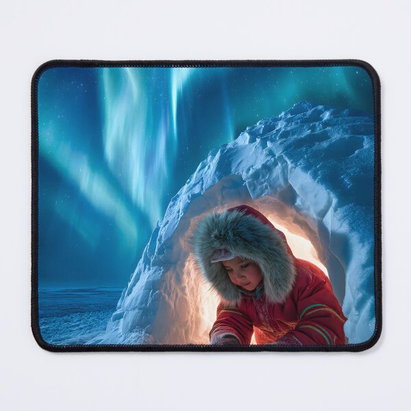 Item preview, Child in Igloo Under Aurora Borealis Night Sky designed and sold by Artessie.