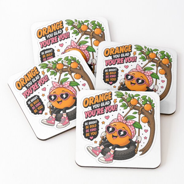 Item preview, Orange You Glad You’re You Funny Orange Sticker | Cute Fruit Cartoon designed and sold by Snackwave Ninety.