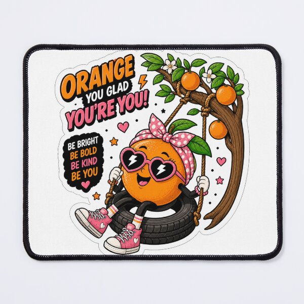 Item preview, Orange You Glad You’re You Funny Orange Sticker | Cute Fruit Cartoon designed and sold by Snackwave Ninety.