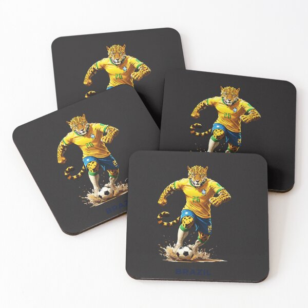 Item preview, Brazil Soccer Mascot Jaguar National Team Football 2026 Art designed and sold by Cipher & Soul.