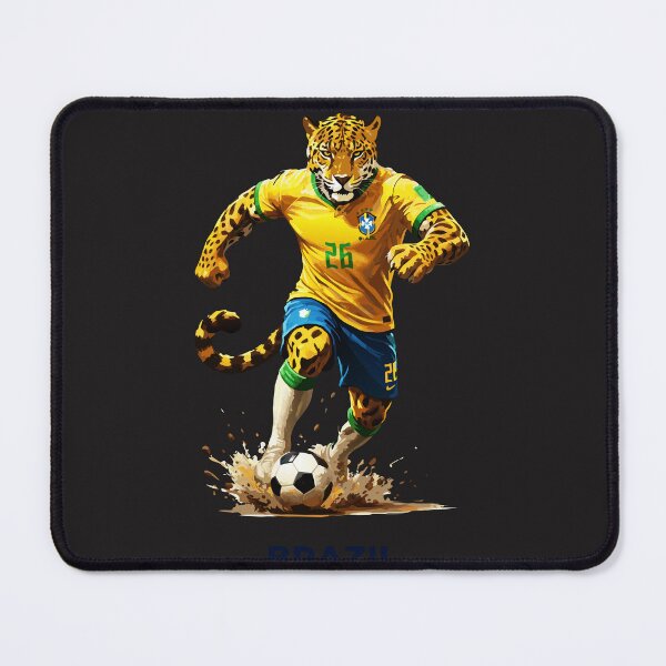 Item preview, Brazil Soccer Mascot Jaguar National Team Football 2026 Art designed and sold by Cipher & Soul.