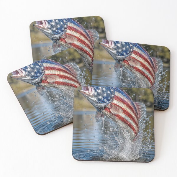 Item preview, American Flag Fish Jumping Out of Water designed and sold by Maria Dryfhout.