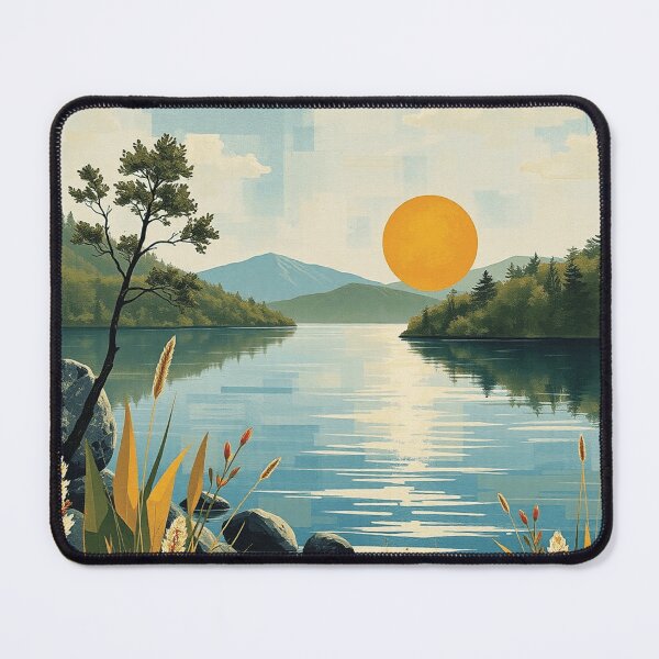 Item preview, Sunset Lake Mountain Landscape designed and sold by Hyssop St.