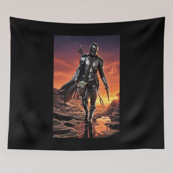 Item preview, Mandalorian and Grogu Cinematic Desert Walk Fan Art designed and sold by KAYAPO.