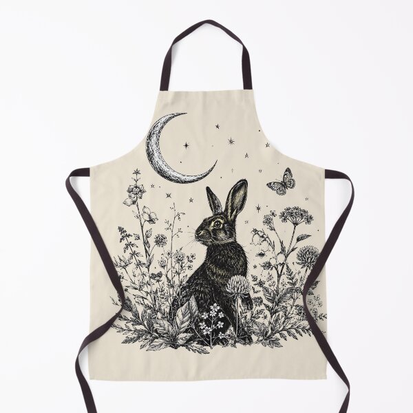 Item preview, Moon Rabbit Cottagecore Botanical Hare designed and sold by bosamji.
