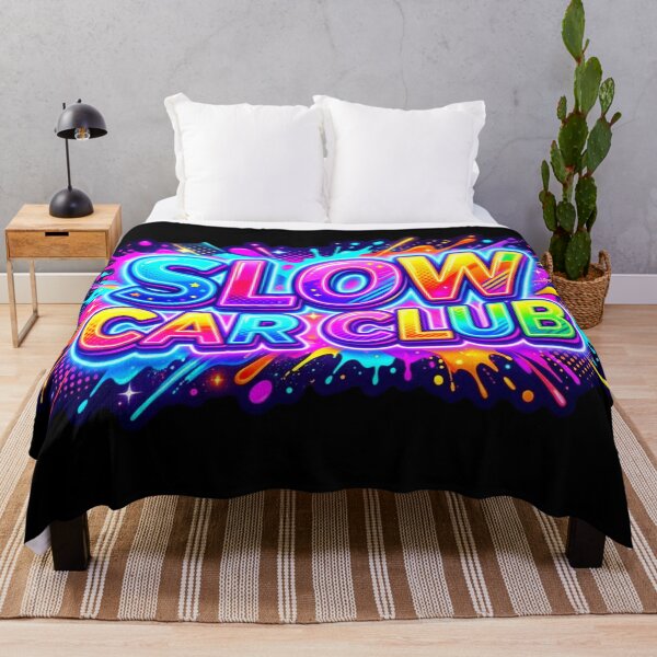 Item preview, Slow Car Club Neon Graffiti Car Sticker Design designed and sold by ExploreAura Studio.