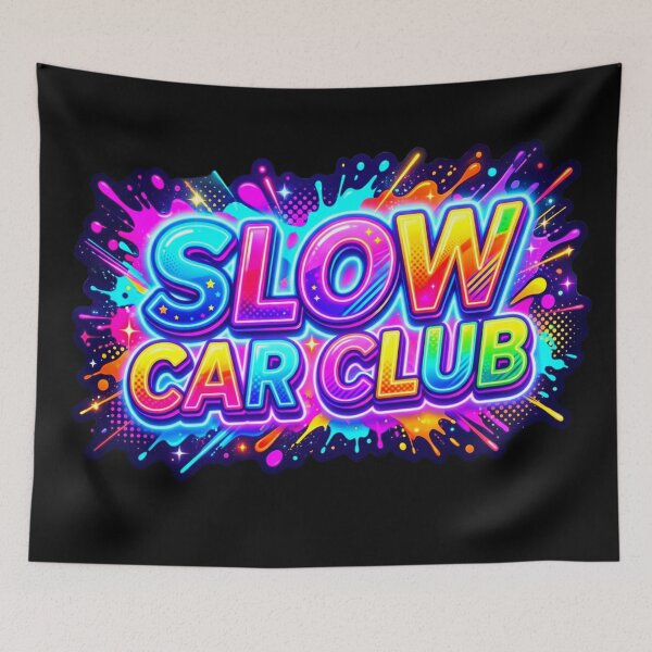 Item preview, Slow Car Club Neon Graffiti Car Sticker Design designed and sold by ExploreAura Studio.