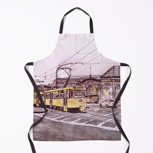 Item preview, Title: Tram in front of Dresden Neustadt station – Urban Sketch Illustration designed and sold by UMA Urban Sketch.