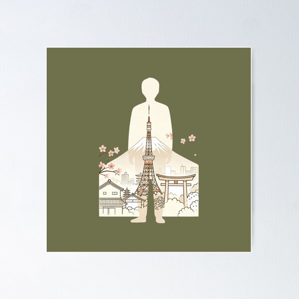 Item preview, Minimalist Japanese Hometown Illustration – Mount Fuji Line Art Design designed and sold by gluxdesing.