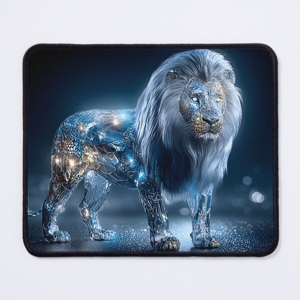 Item preview, Crystal Lion Sculpture in a Futuristic Setting designed and sold by Artessie.