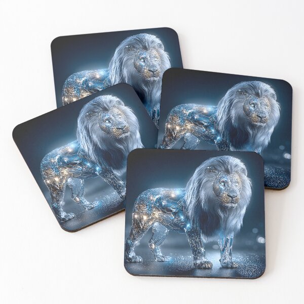 Item preview, Crystal Lion Sculpture in a Futuristic Setting designed and sold by Artessie.