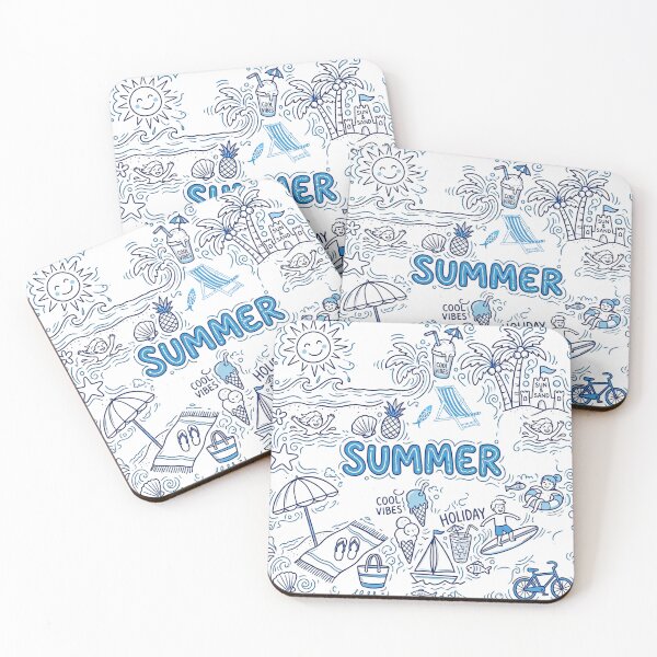 Item preview, Cute Summer Beach Doodle Line Art designed and sold by VibranPalette.