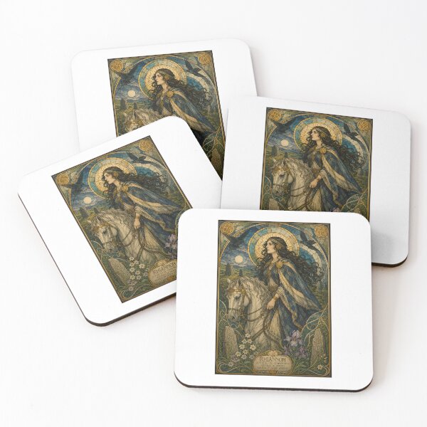 Item preview, Rhiannon – Celtic Goddess of Horses | Art Nouveau Mythology Print designed and sold by Urbantheseus.