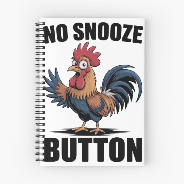Item preview, Country Morning “No Snooze Button” Rooster Illustration designed and sold by M&M Lifestyle Hub.