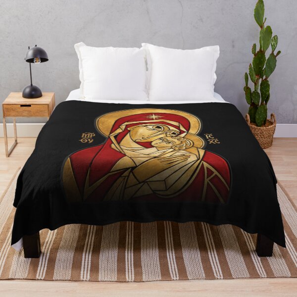 Item preview, Sacred Mother Icon — Byzantine Madonna & Child Luxury Streetwear Design designed and sold by Sanctum Icons.