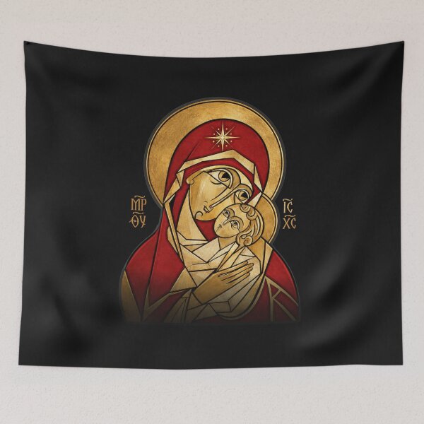 Item preview, Sacred Mother Icon — Byzantine Madonna & Child Luxury Streetwear Design designed and sold by Sanctum Icons.